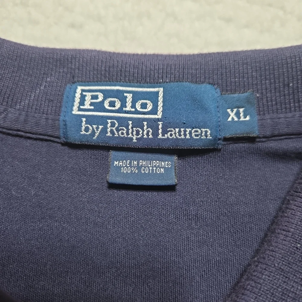 Vintage 90s Polo Ralph Lauren Polo Shirt Mens XL Blue Short Sleeve Soft Cotton